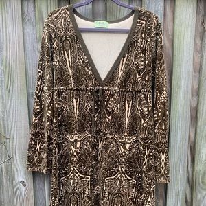 Juicy Couture Large Brown Paisley Dress